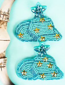 Southern Chic Turquoise Cowboy Hat Earrings