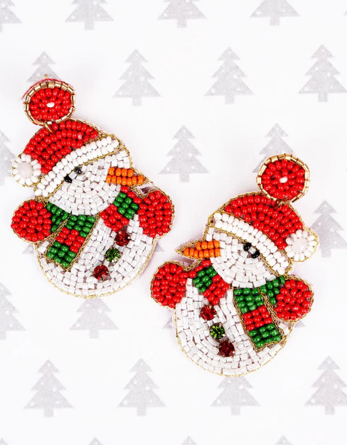 Bejeweled Snowman Earrings