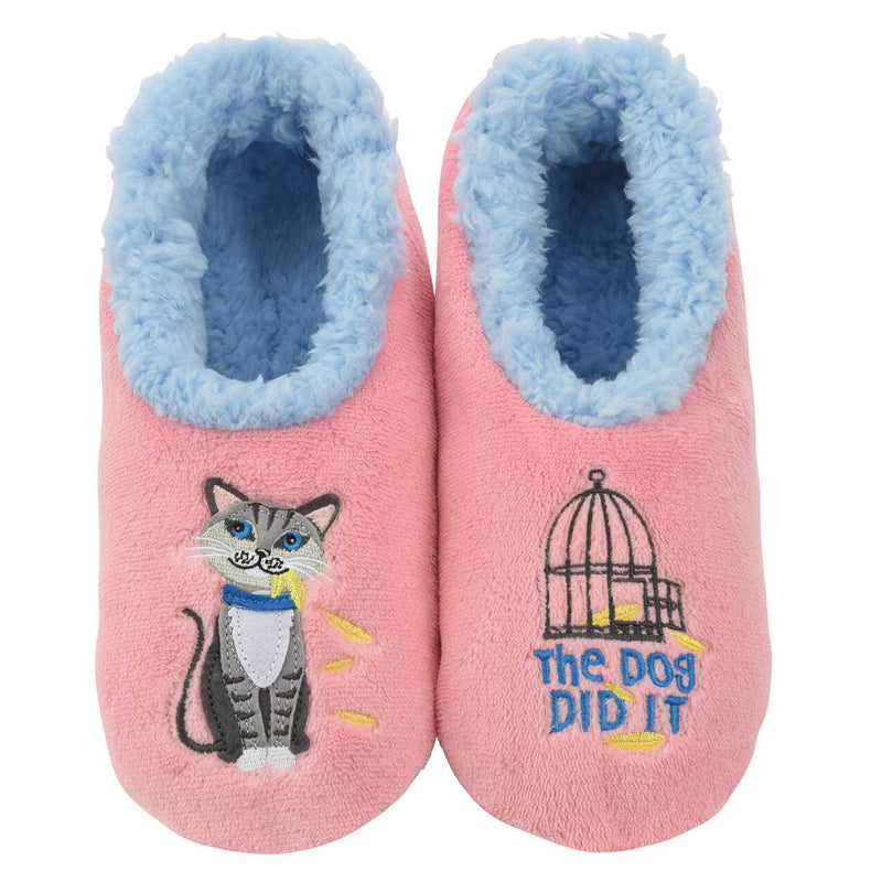 The Dog Did It Snoozies Slippers EXTENDED SIZES AVAILABLE – Rose