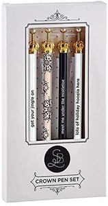 Set of 4 Christmas Crown Ink Pens
