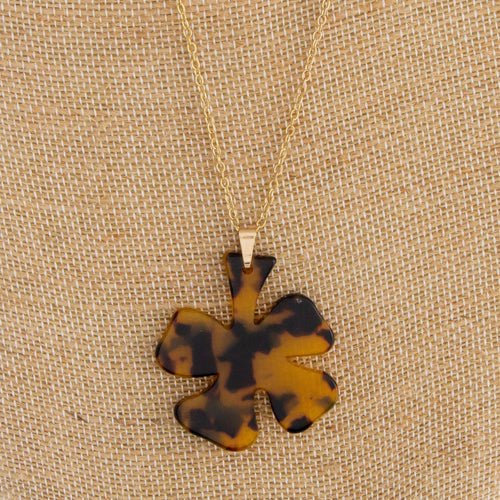 Tortoise Clover Leaf Necklace