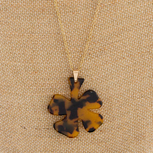 Tortoise Clover Leaf Necklace